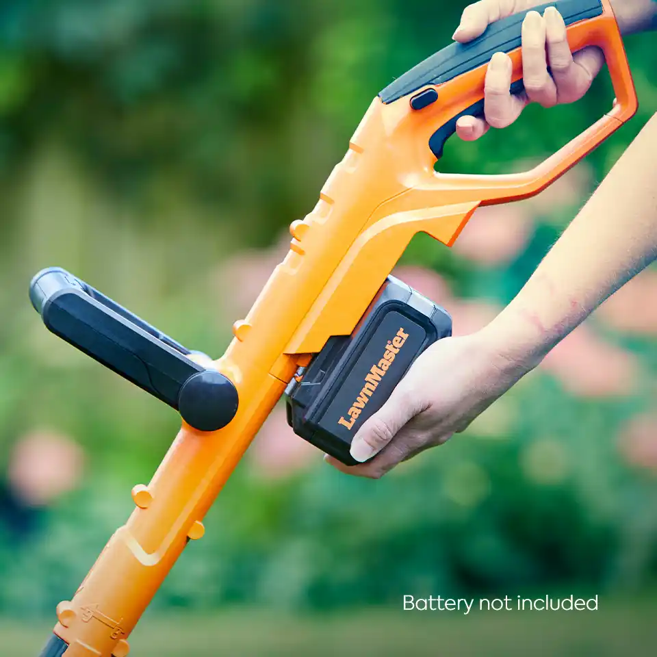LawnMaster MX 24V Cordless Grass Trimmer | Detachable Wheel Kit - Battery Not Included - Image 3