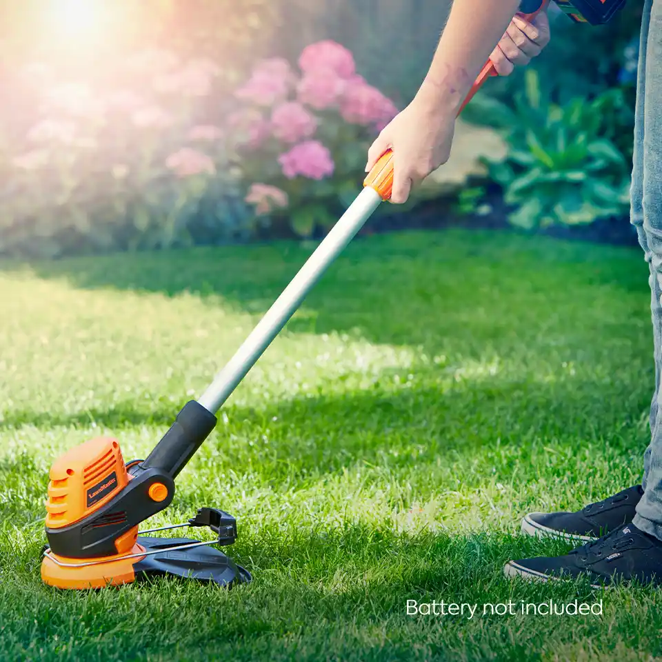 LawnMaster MX 24V Cordless Grass Trimmer | Detachable Wheel Kit - Battery Not Included - Image 5