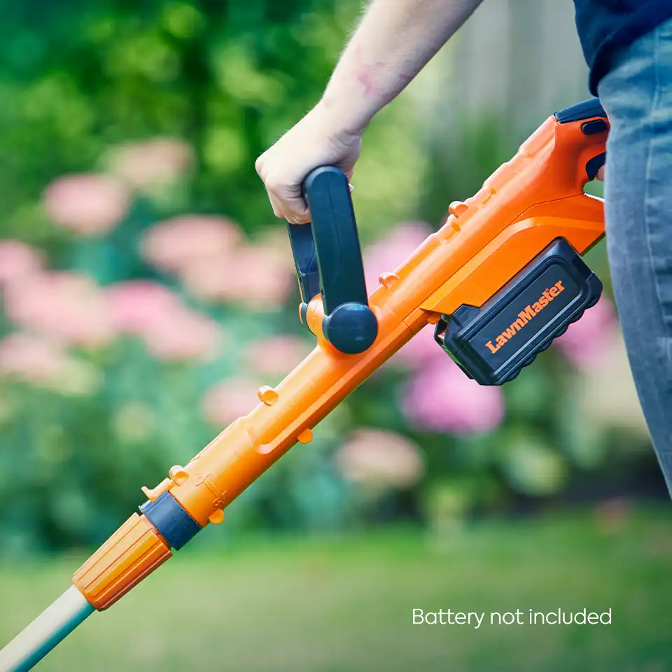 LawnMaster MX 24V Cordless Grass Trimmer | Detachable Wheel Kit - Battery Not Included - Image 6