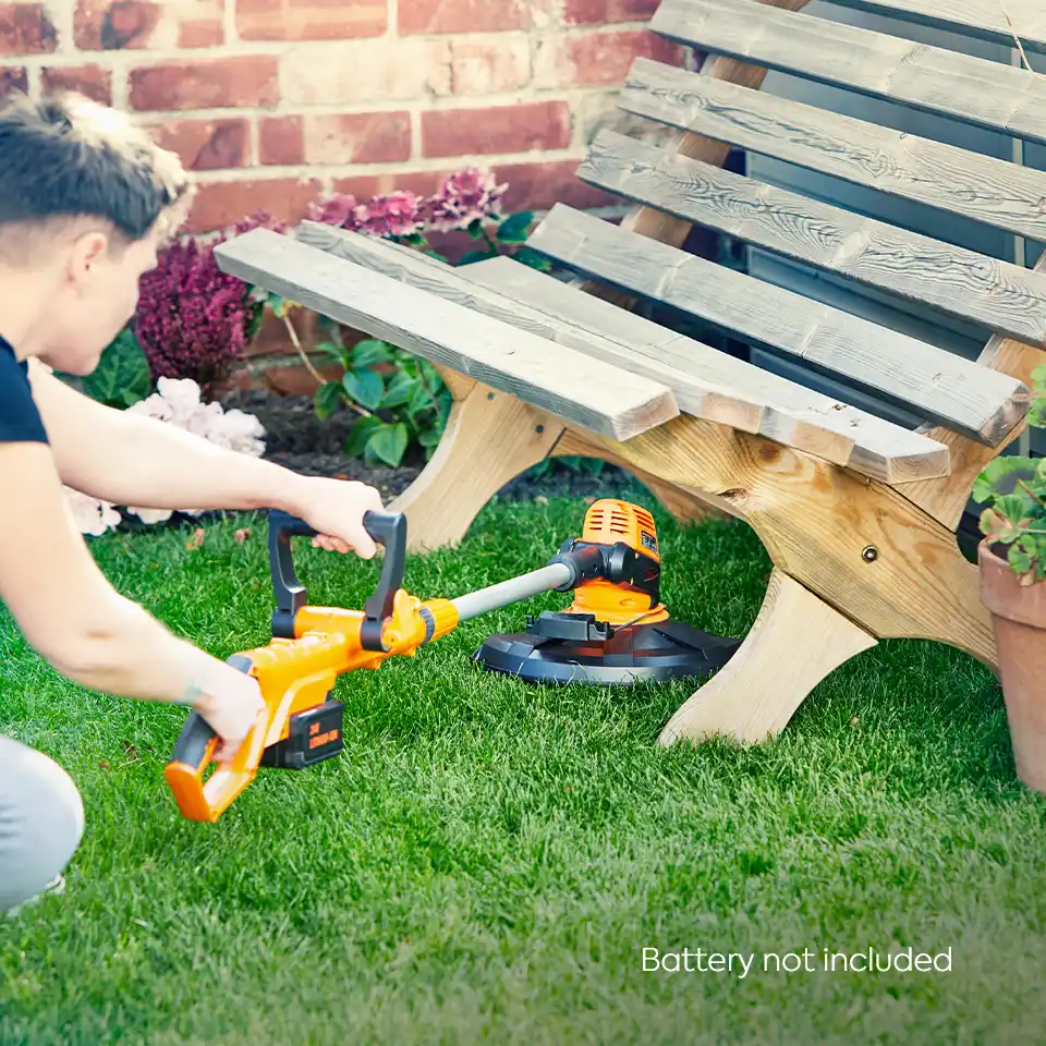 LawnMaster MX 24V Cordless Grass Trimmer | Detachable Wheel Kit - Battery Not Included - Image 7